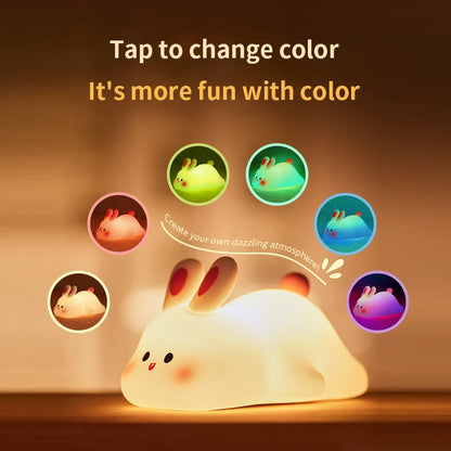 Luminária de Silicone em Formato de Coelho