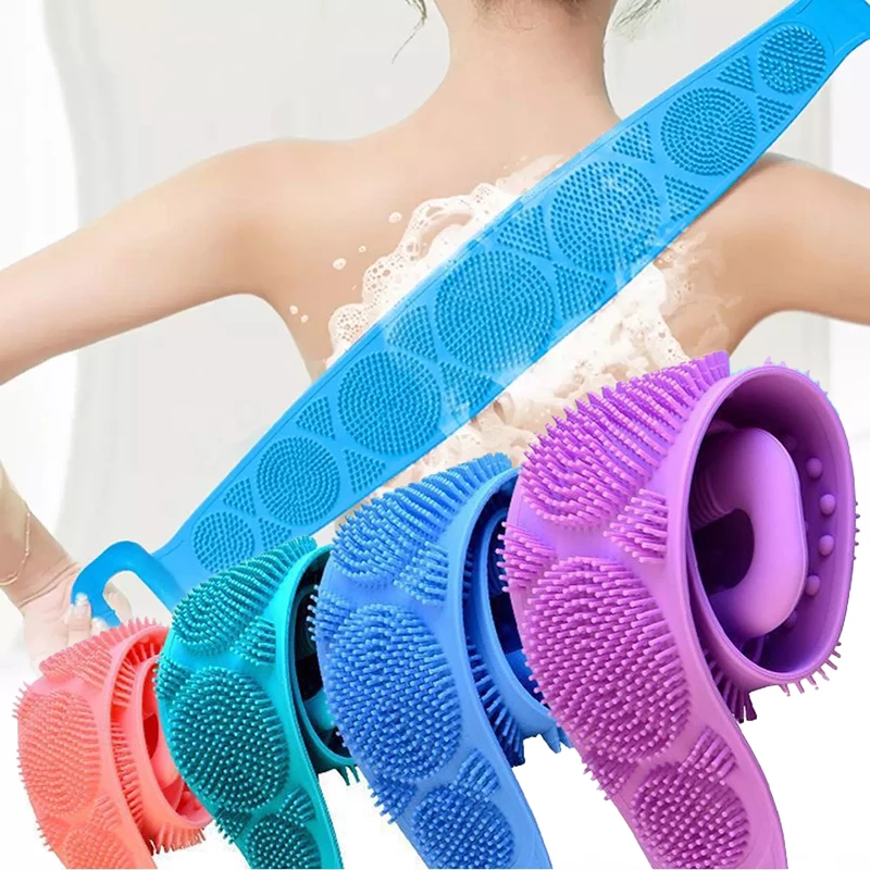 Esponja de silicone para esfoliação das costas no banho